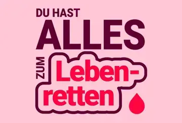 Diese Grafik zeigt den Schriftzug der Kampagne "Du hast alles zum Lebenretten"