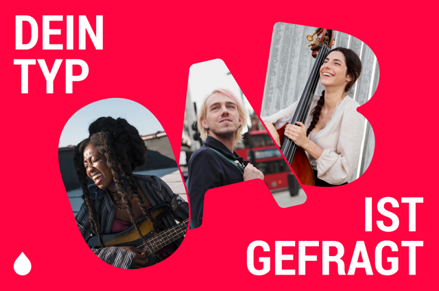 Diese Grafik zeigt Personen und den Schriftzug der Kampagne "#DeinTypIstGefragt".