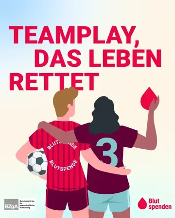 Dieses Bild zeigt ein Visual zur Kampagne TeamBlutspende.
