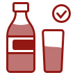 icon 12 imbiss und ausruhen rot Icon rot. Flasche und Glas. Imbiss und Ausruhen.
